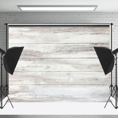 Lofaris Vintage White Grey Wood Grain Photo Booth Backdrop