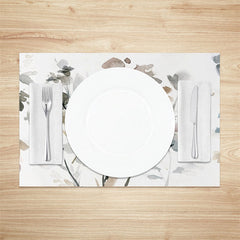 Lofaris Vintage White Ink Floral Dining Set Of 4 Placemats