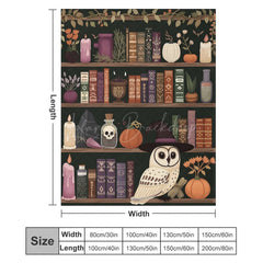 Lofaris Vintage Wood Bookshelf Owl Magic Book Custom Blanket