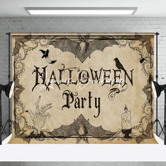 Lofaris Vintage Yellowed Bat Candle Halloween Party Backdrop