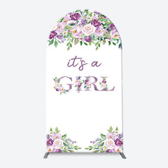 Lofaris Violet Purple Flower Arch Girl Baby Shower Backdrop