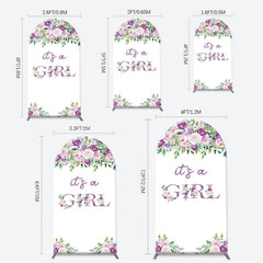 Lofaris Violet Purple Flower Arch Girl Baby Shower Backdrop