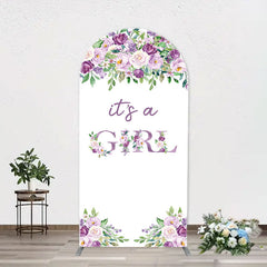 Lofaris Violet Purple Flower Arch Girl Baby Shower Backdrop