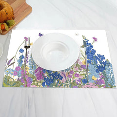 Lofaris Violet Purple Flowers Leaf Spring Set Of 4 Placemats