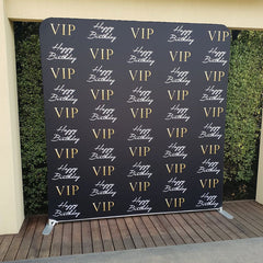 Lofaris VIP Birthday Black Square Tension Backdrop Cover