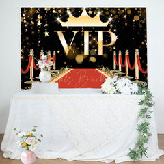 Lofaris Vip Red Carpet Gold Stars Happy Birthday Backdrop