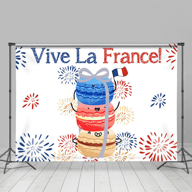 Lofaris Vive La France Macaron Sparkle Bastille Day Backdrop