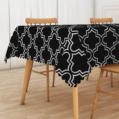 Lofaris Voguish Black Moroccan Trellis Dining Tablecloth