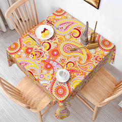 Lofaris Voguish Paisley Prints Vivid Red Square Tablecloth