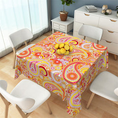 Lofaris Voguish Paisley Prints Vivid Red Square Tablecloth