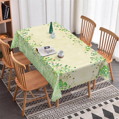 Lofaris Voguish Watercolor Green Botanical Dining Tablecloth