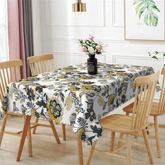 Lofaris Voguish Yellow Floral Patterns Rectangle Tablecloth