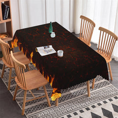 Lofaris Warm Fireplace Christmas Party Rectangle Tablecloth