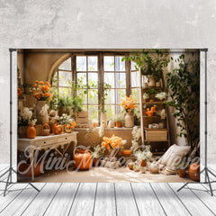 Lofaris Warm Floral Plants Window Indoor Photo Backdrop