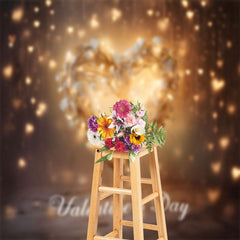 Lofaris Warm Heart Light Bokeh Photo Valentines Day Backdrop