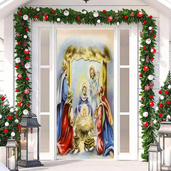 Lofaris Warm Holy God Baby Christmas Door Cover Decoration