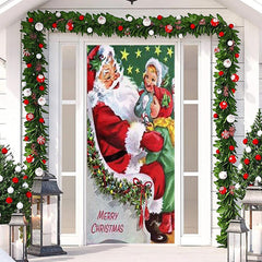 Lofaris Warm Santa Claus Child Merry Christmas Door Cover