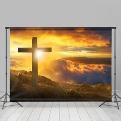 Lofaris Warm Sun Cross Natural Cloud Dance Party Backdrop