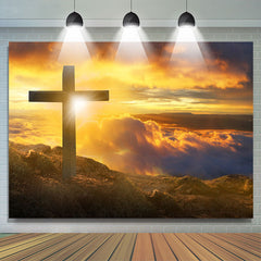 Lofaris Warm Sun Cross Natural Cloud Dance Party Backdrop