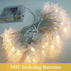 Lofaris Warm White Battery Operated LED Star String Lights for Party