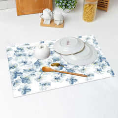 Lofaris Watercolor Blue White Flowers Set Of 4 Placemats