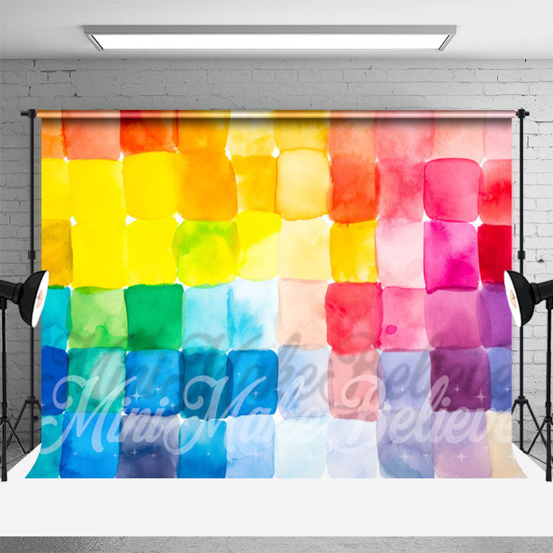 Lofaris Watercolor Colorblock Cake Smash Photograph Backdrop