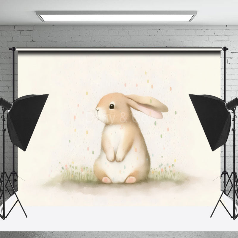 Lofaris Watercolor Easter Bunny Backdrop For Mini Session