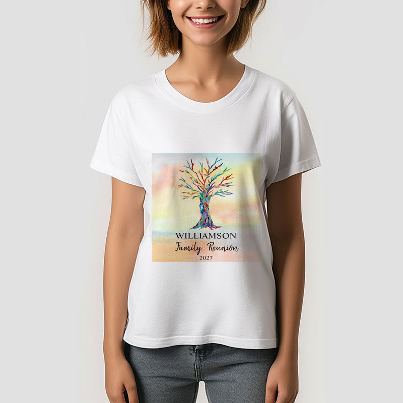 Lofaris Watercolor Family Reunion Tree Custom TShirt