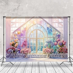 Lofaris Watercolor Floral Glass Architectural Photo Backdrop