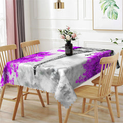 Lofaris Watercolor Purple Floral Couple Eiffel Towel Tablecloth