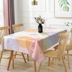 Lofaris Watercolor Round Golden Dots Rectangle Tablecloth