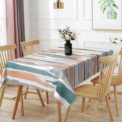 Lofaris Watercolor Stripes Patterns Rectangle Tablecloth