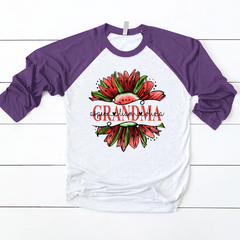 Lofaris Watermelon Sunflower Grandma Custom Baseball Shrit