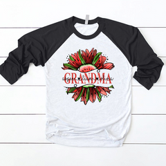 Lofaris Watermelon Sunflower Grandma Custom Baseball Shrit