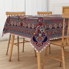 Lofaris Waterproof Vintage Floral Bistro Rectangle Tablecloth