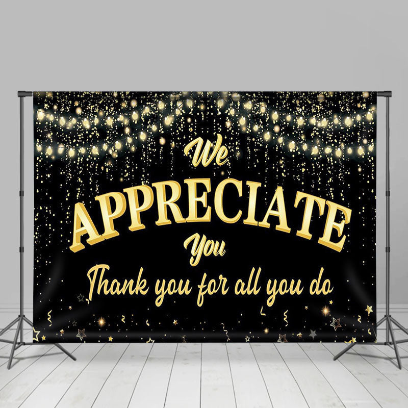 Lofaris We Appreciate You Black Glitter Dance Party Backdrop