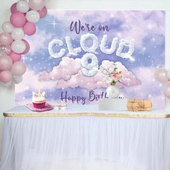 Lofaris We Are On Cloud Dreamy Purple 9th Birthday Backdrop