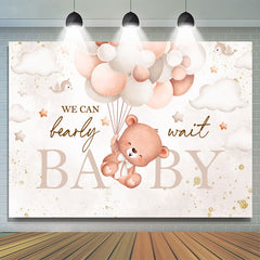 Lofaris We Can Bearly Wait Pink Balloon Baby Shower Backdrop