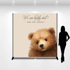 Lofaris We Can Bearly Wait Teddy Custom Baby Shower Backdrop