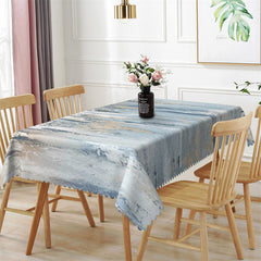 Lofaris Weathered Blue Paint Wooden Rectangle Tablecloth