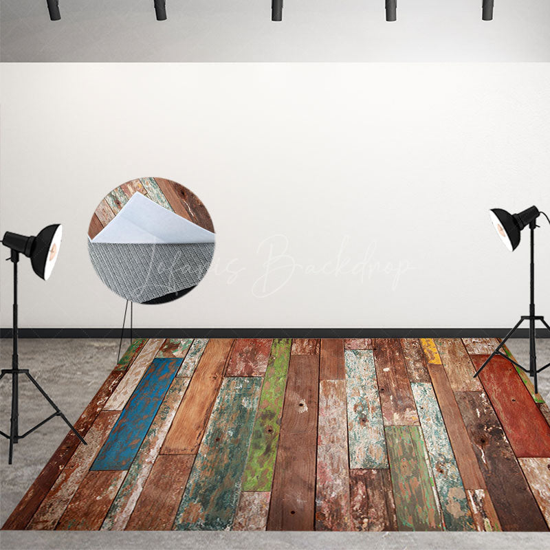 Lofaris Weathered Paint Shabby Wood Photo Floor Backdrop