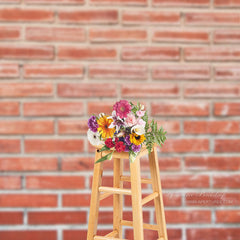 Lofaris Weathered Retro Red Brick Portrait Photo Backdrop