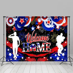 Lofaris Welcome Home Soldier Star Independence Day Backdrop