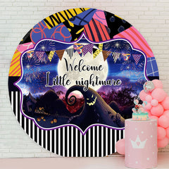 Lofaris Welcome Little Nightmare Halloween Round Backdrop