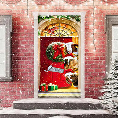 Lofaris Welcome Livestocks Snowy Christmas Red Door Cover