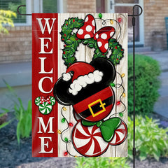 Lofaris Welcome Mouse Santa Candy Christmas Garden Flag