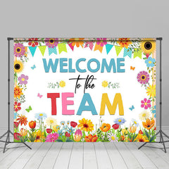 Lofaris Welcome To The Team Flowers Emplpoyee Party Backdrop