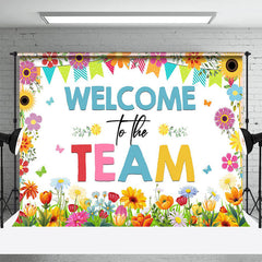 Lofaris Welcome To The Team Flowers Emplpoyee Party Backdrop