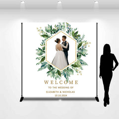 Lofaris Welcome To The Wedding Leaf Custom Photo Backdrop