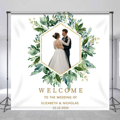 Lofaris Welcome To The Wedding Leaf Custom Photo Backdrop